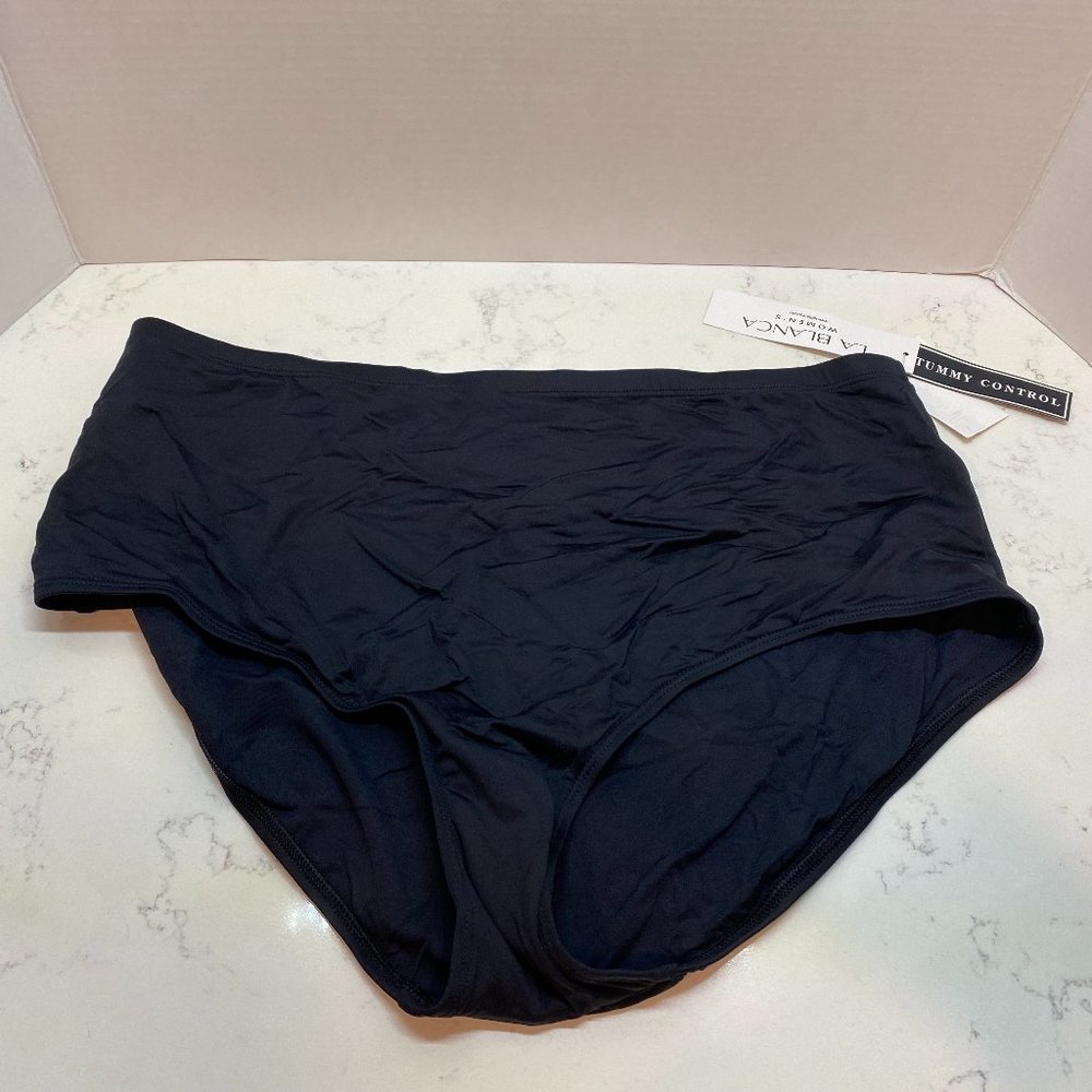NWT La Blanca High Waist Black Bikini Bottoms Swimsuit